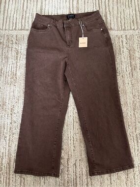 BloomChic Women's Brown Wide-Leg Jeans
